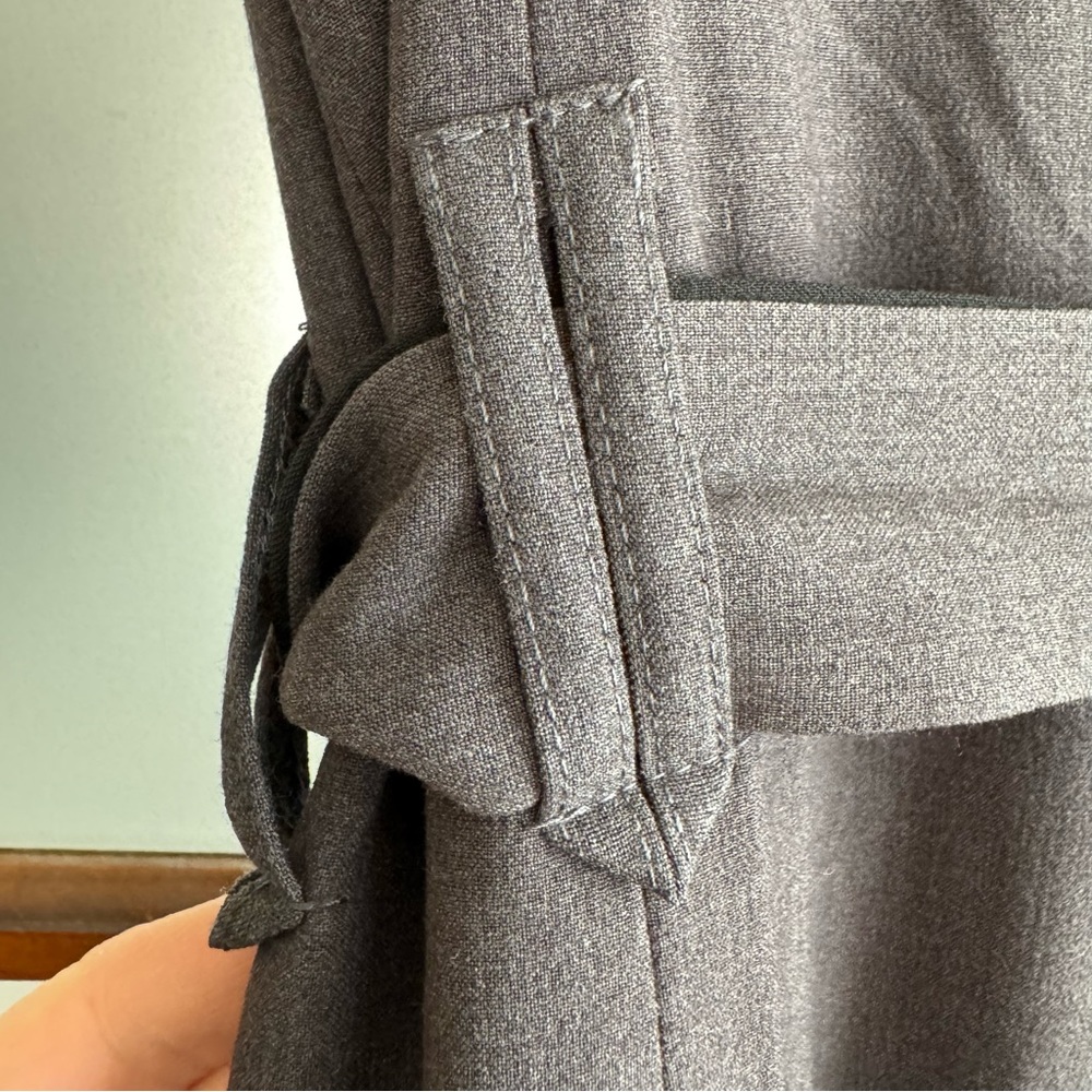 PREMISE ELEGANT A-LINE DRESS. WRAP STYLE ZIPPER UNDERNEATH THE WRAP FLAP BELT - Picture 12 of 16